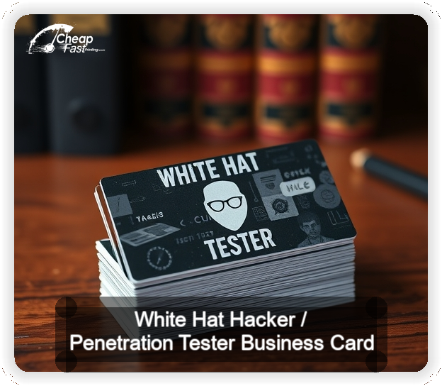 White Hat Hacker Penetration Tester business card design sample
