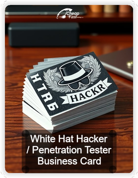 White Hat Hacker Penetration Tester business card design sample
