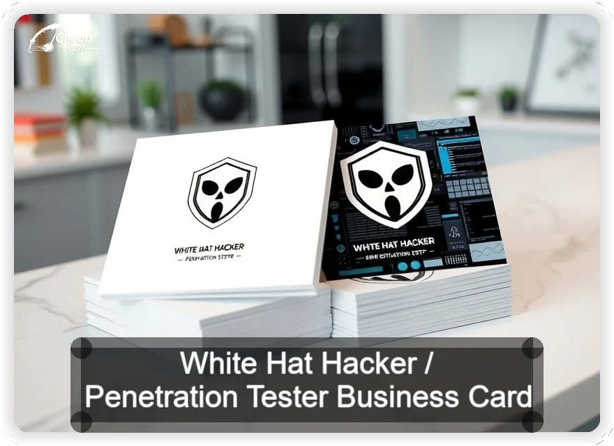 White Hat Hacker Penetration Tester business card design sample