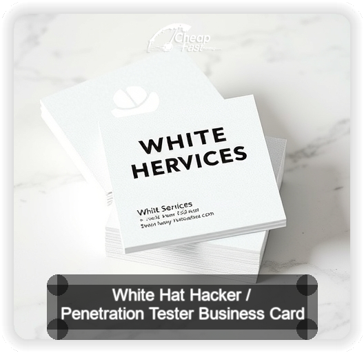 White Hat Hacker Penetration Tester business card design sample