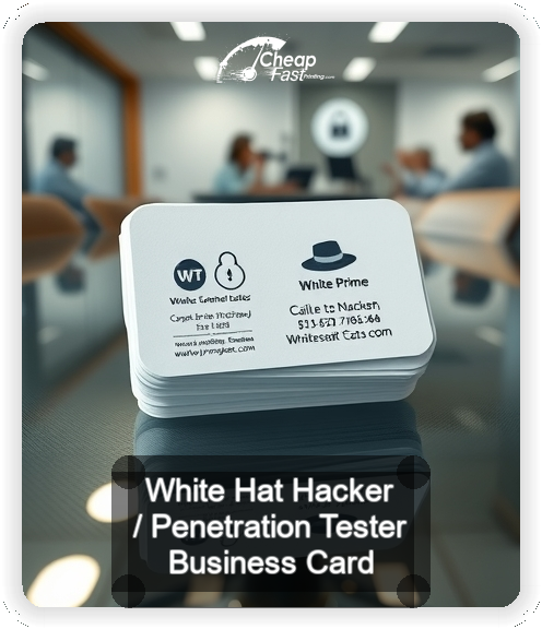 White Hat Hacker Penetration Tester business card design sample