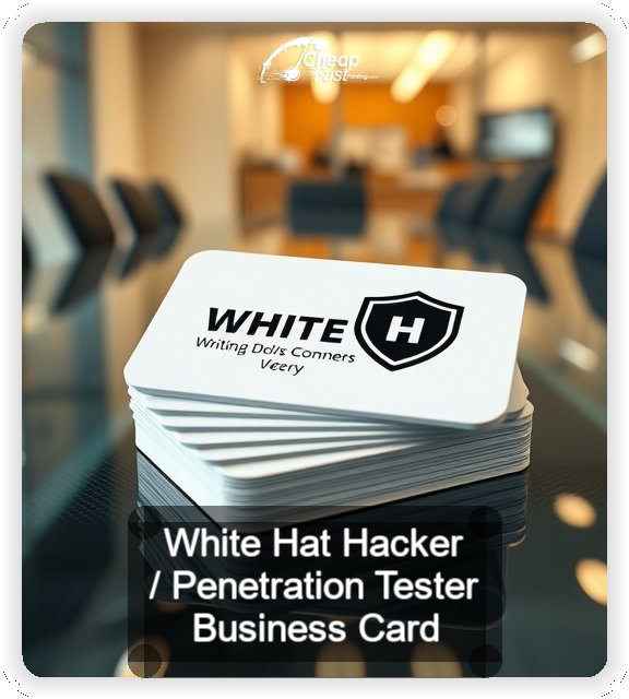 White Hat Hacker Penetration Tester business card design sample