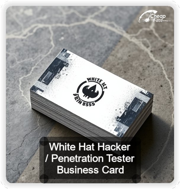 White Hat Hacker Penetration Tester business card design sample