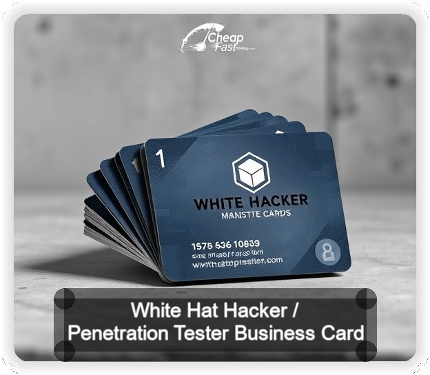 White Hat Hacker Penetration Tester business card design sample