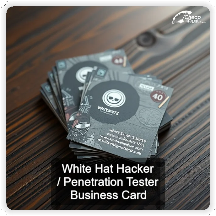 White Hat Hacker Penetration Tester business card design sample