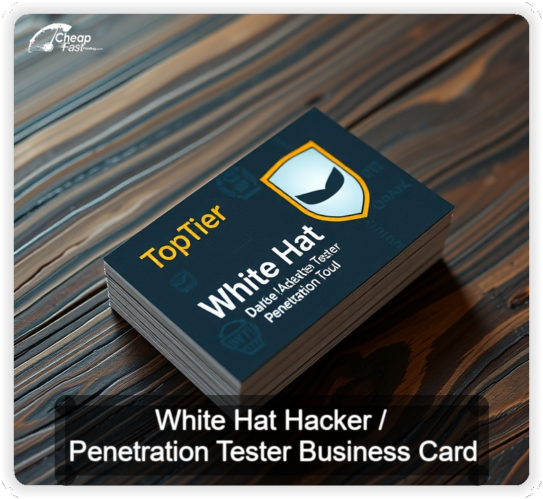 White Hat Hacker Penetration Tester business card design sample