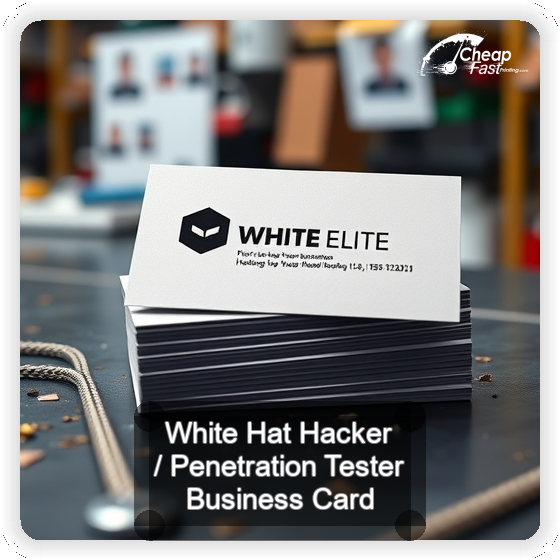 White Hat Hacker Penetration Tester business card design sample