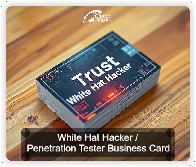White Hat Hacker Penetration Tester business card design sample