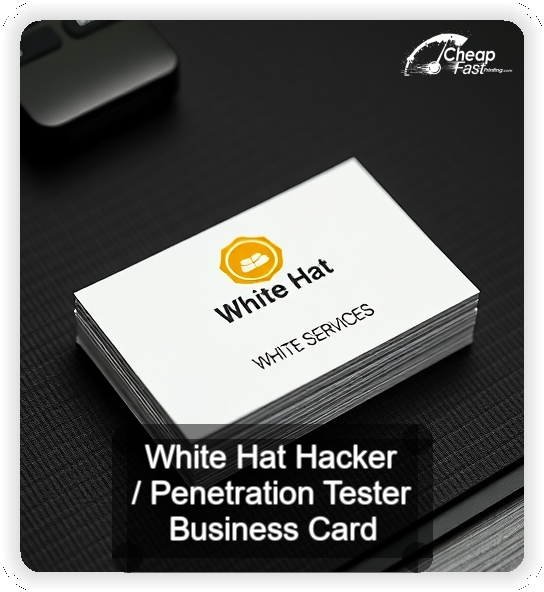 White Hat Hacker Penetration Tester business card design sample