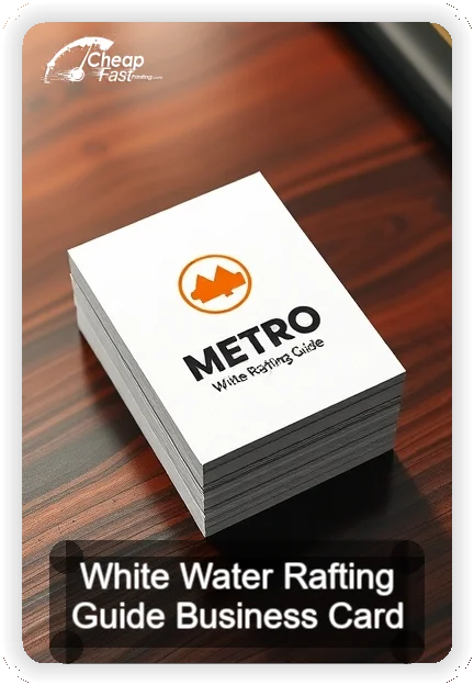 White Water Rafting Guide business card design sample