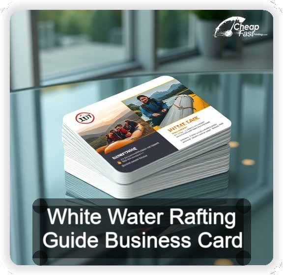 White Water Rafting Guide business card design sample