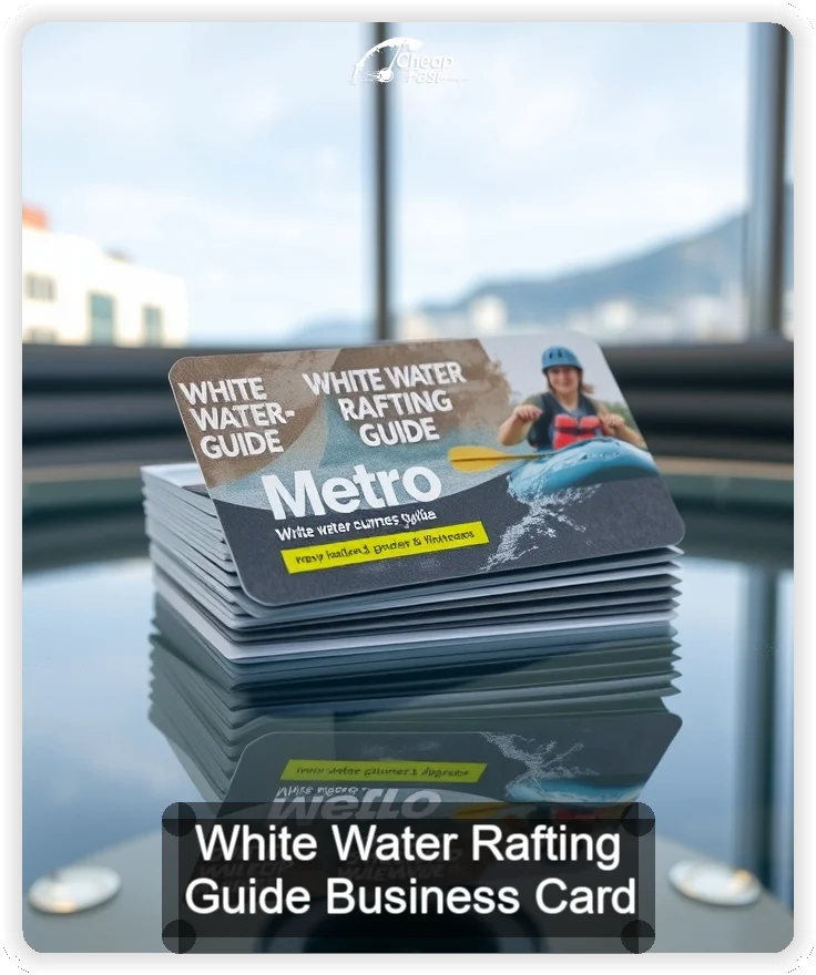 White Water Rafting Guide business card design sample