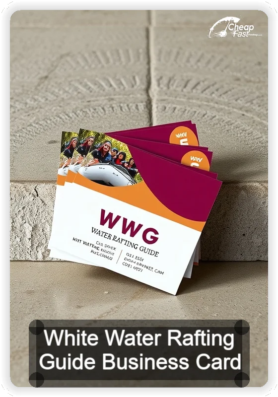White Water Rafting Guide business card design sample