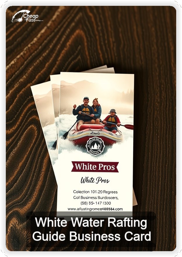 White Water Rafting Guide business card design sample