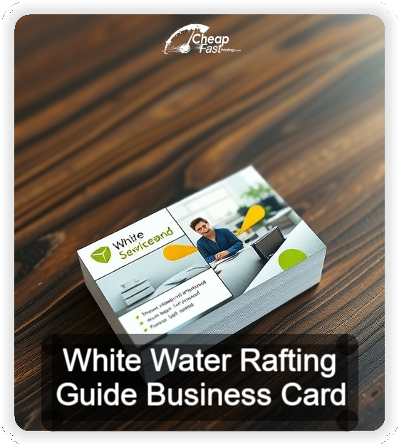 White Water Rafting Guide business card design sample