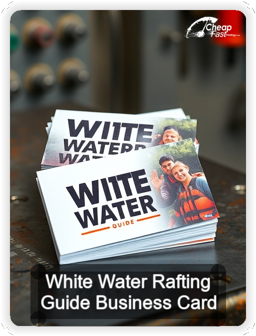 White Water Rafting Guide business card design sample