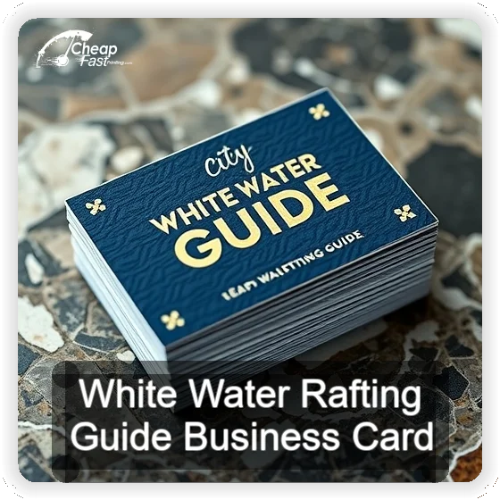 White Water Rafting Guide business card design sample