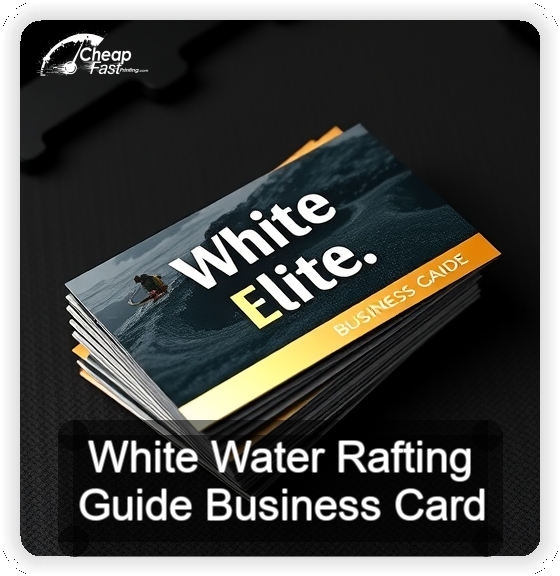 White Water Rafting Guide business card design sample