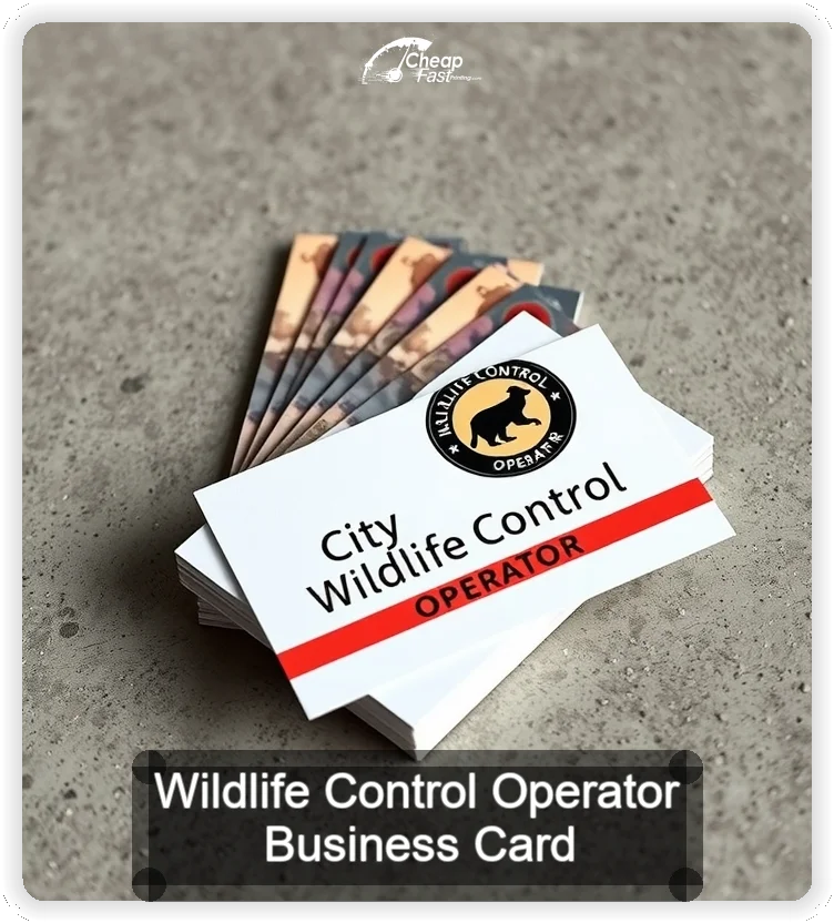Wildlife Control Operator business card design sample