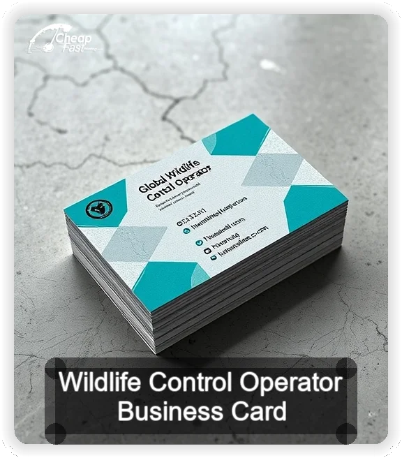 Wildlife Control Operator business card design sample