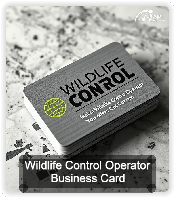 Wildlife Control Operator business card design sample