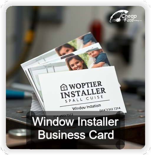 Window Installer business card design sample