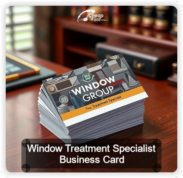 Window Treatment Specialist business card design sample