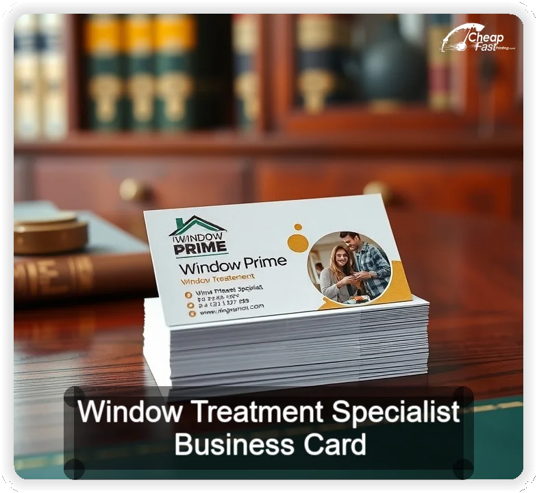 Window Treatment Specialist business card design sample