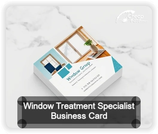 Window Treatment Specialist business card design sample
