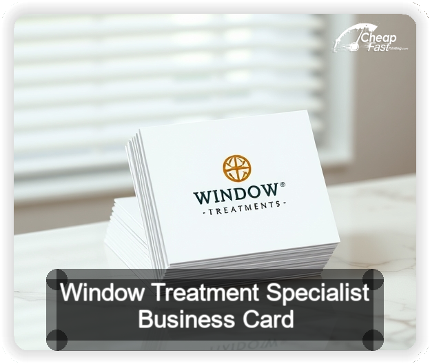 Window Treatment Specialist business card design sample