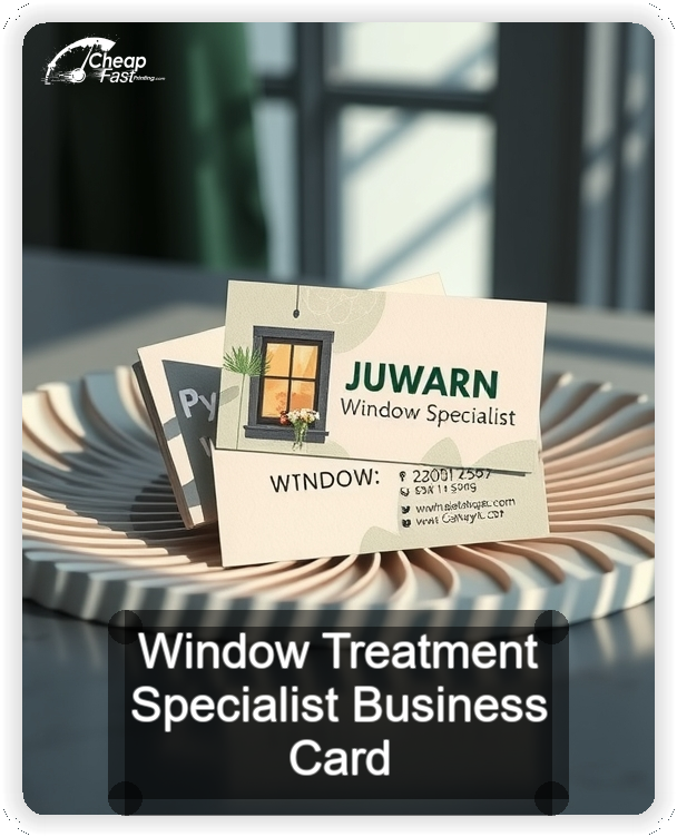 Window Treatment Specialist business card design sample