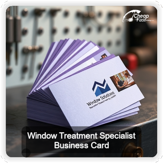 Window Treatment Specialist business card design sample
