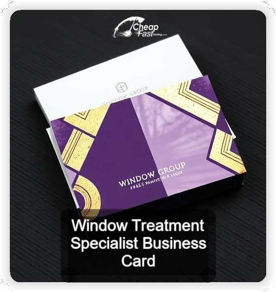 Window Treatment Specialist business card design sample