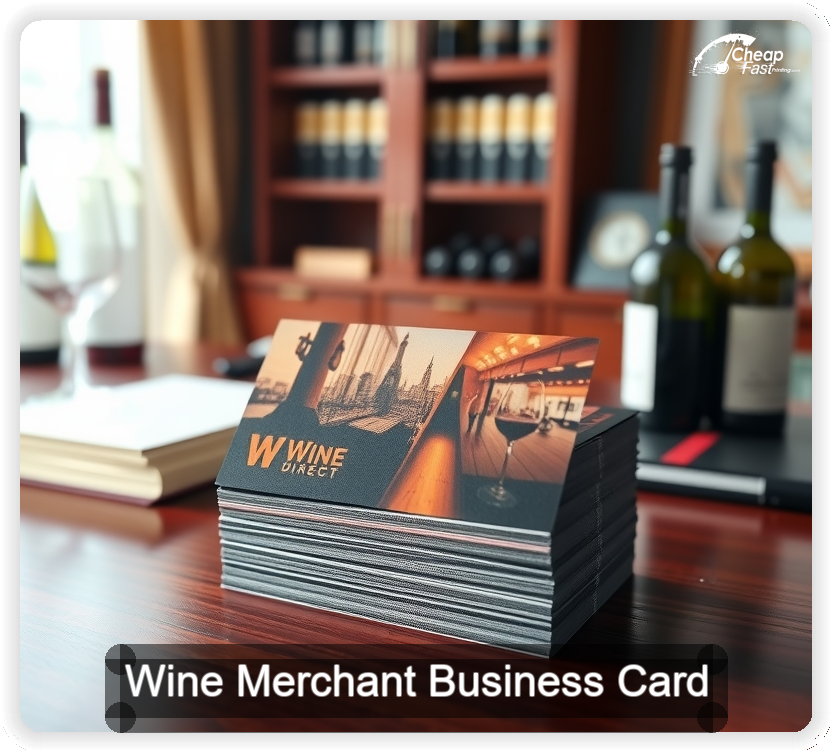 Wine Merchant business card design sample