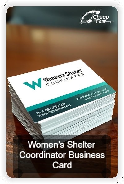 Women S Shelter Coordinator business card design sample