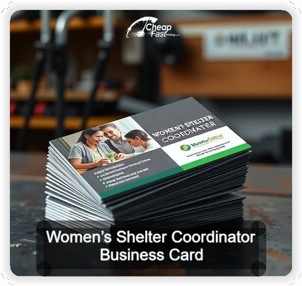 Women S Shelter Coordinator business card design sample