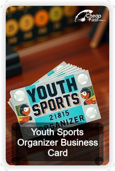 Youth Sports Organizer business card design sample