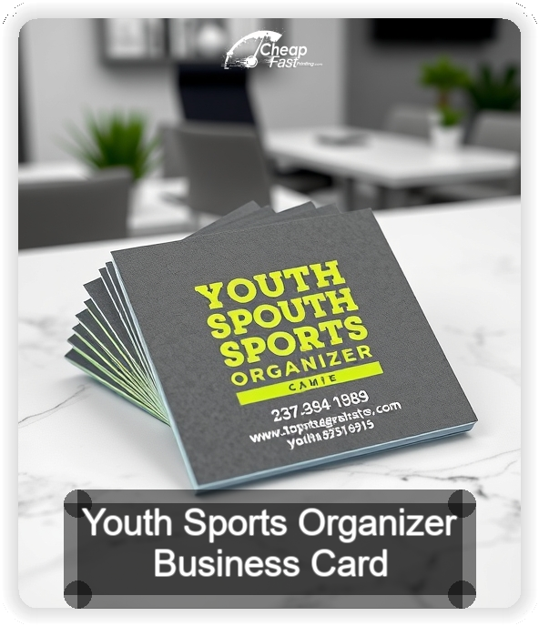 Youth Sports Organizer business card design sample