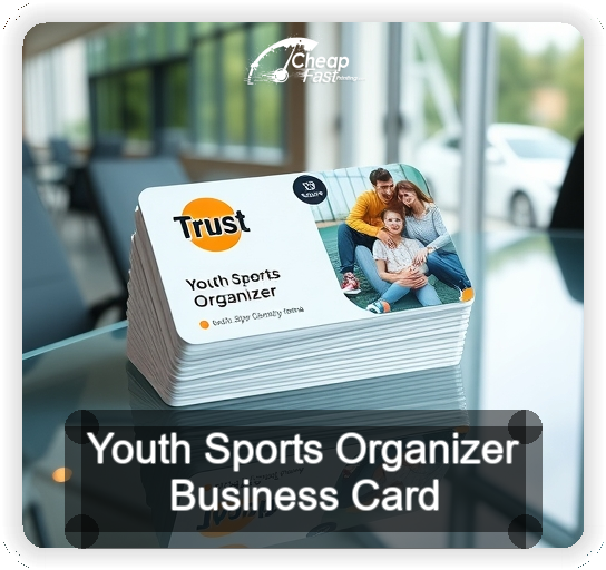 Youth Sports Organizer business card design sample