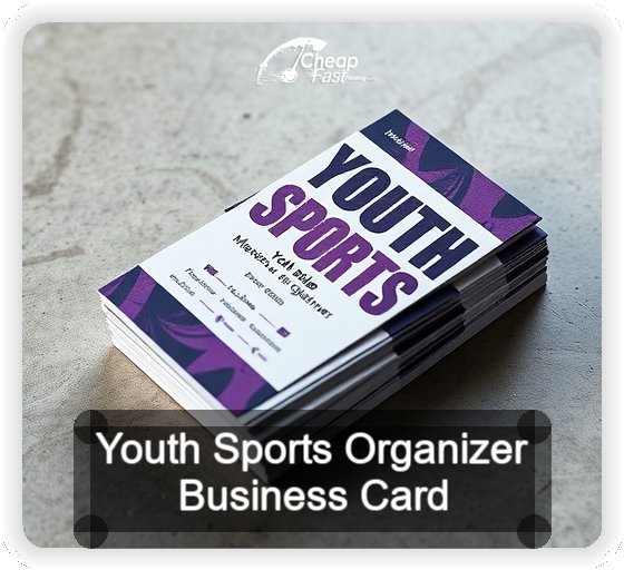 Youth Sports Organizer business card design sample