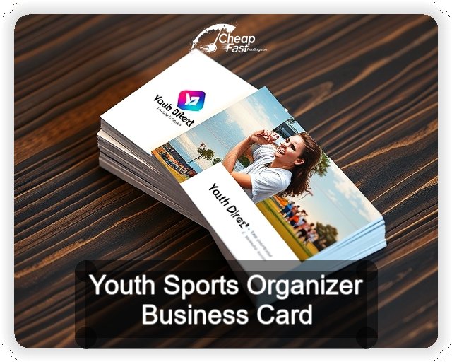 Youth Sports Organizer business card design sample