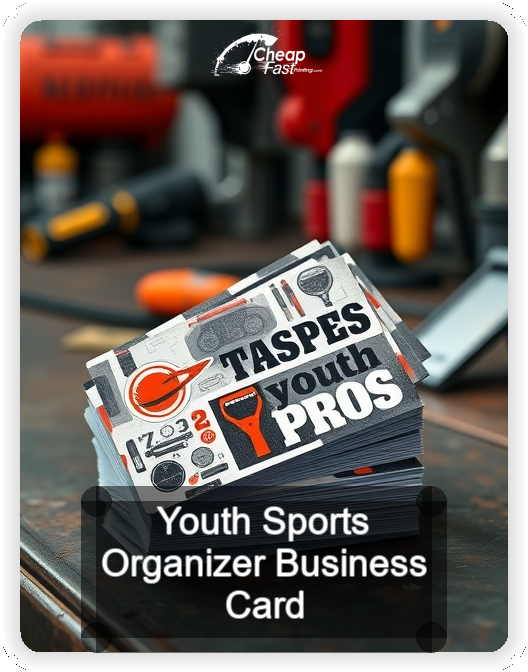 Youth Sports Organizer business card design sample