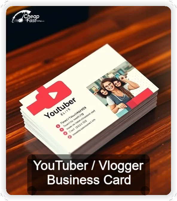 Youtuber Vlogger business card design sample