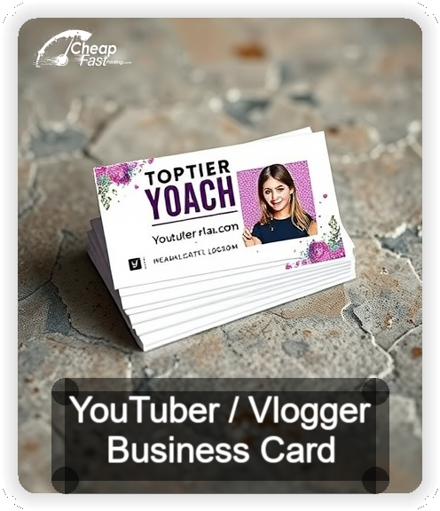 Youtuber Vlogger business card design sample