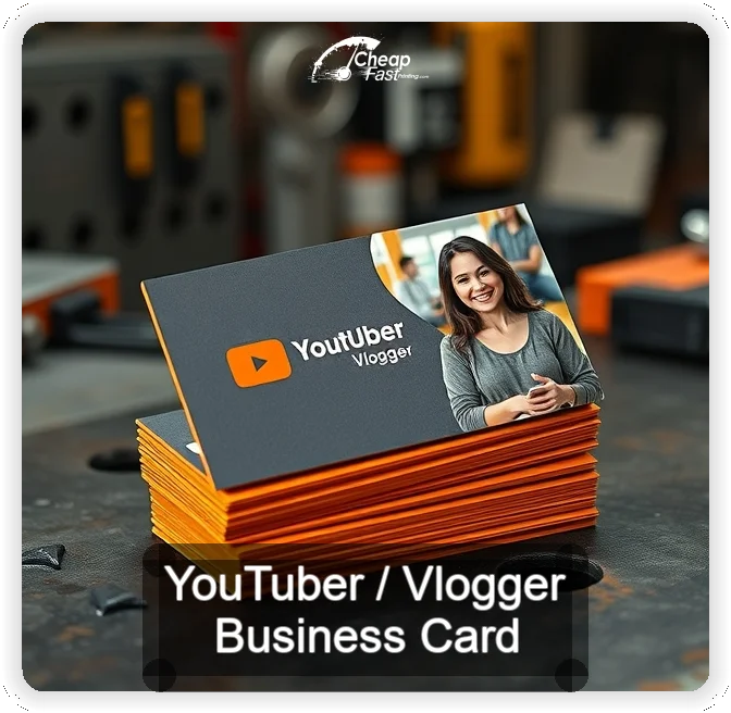 Youtuber Vlogger business card design sample