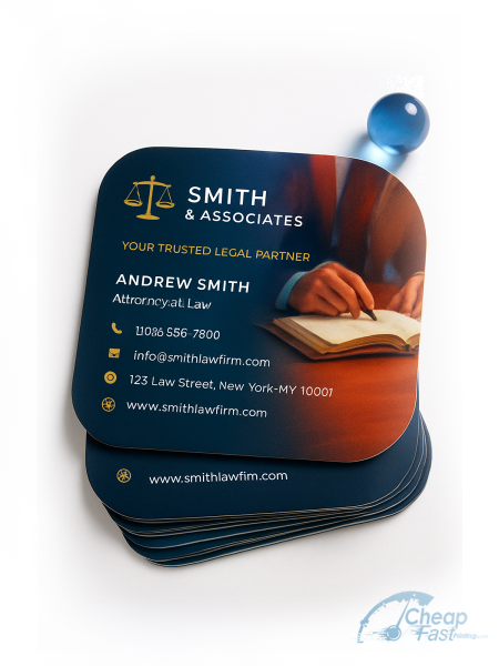 5000 Discount Half Circle 3.5x1.75 13pt Premium Linen Attorney Lawyer Family Business Cards