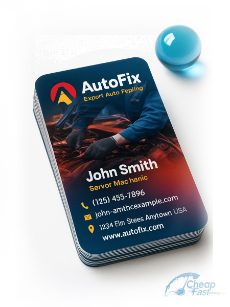 250 Affordable Rounded Corners 2x2 14pt Uncoated Auto Body Repairer Business Cards