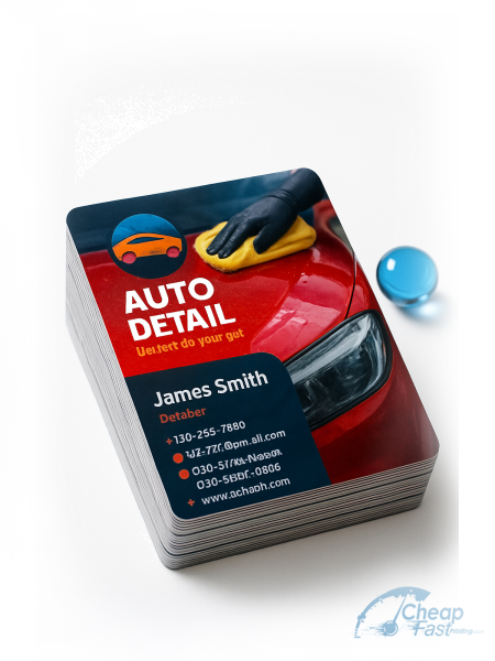 500 Economical Square 2x2 16pt Premium Matte Auto Detailer Business Cards