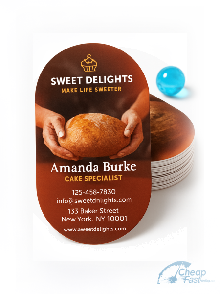 2500 Prompt Oval 2.5x3.5 16pt Premium Matte Baker Business Cards