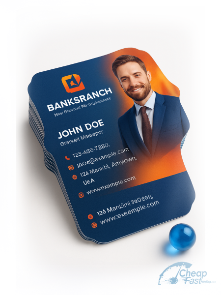 250 Low Price Die Cut 2x3.5 18pt Ultra Premium Pearl Bank Branch Manager Business Cards